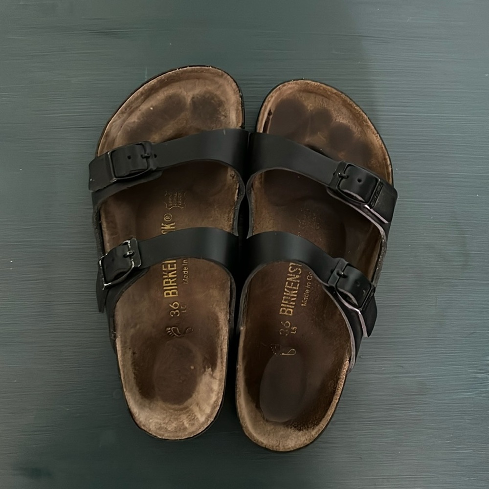 Black leather Birkenstock 36